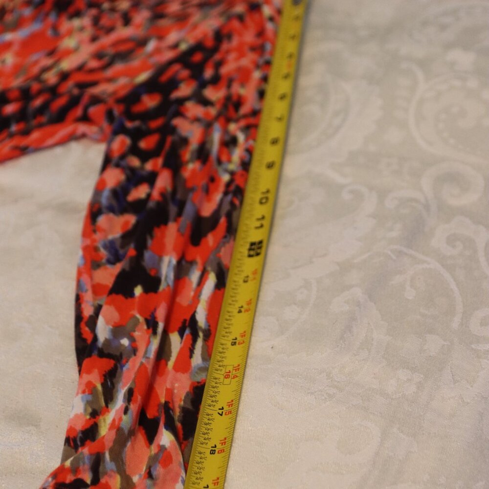 CAbi 374 Abstract Watercolor Jersey Shirt Shift Dress Belted 3/4 Sleeves Large - Picture 14 of 16